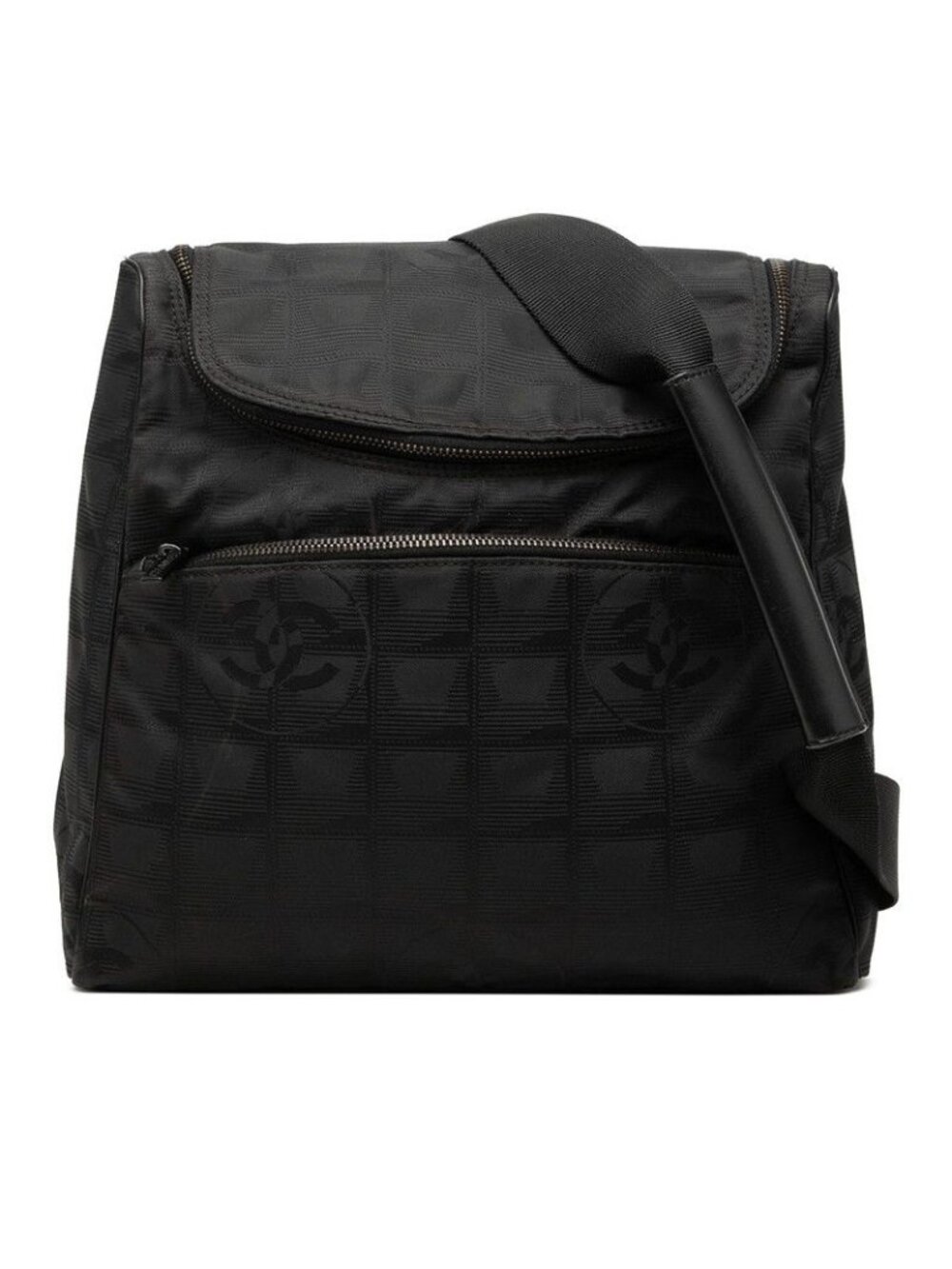 Chanel New Travel Line CC Logo Backpack Black Nylon